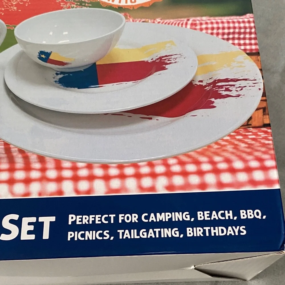4pc Dinner Set - Red, Blue, Yellow